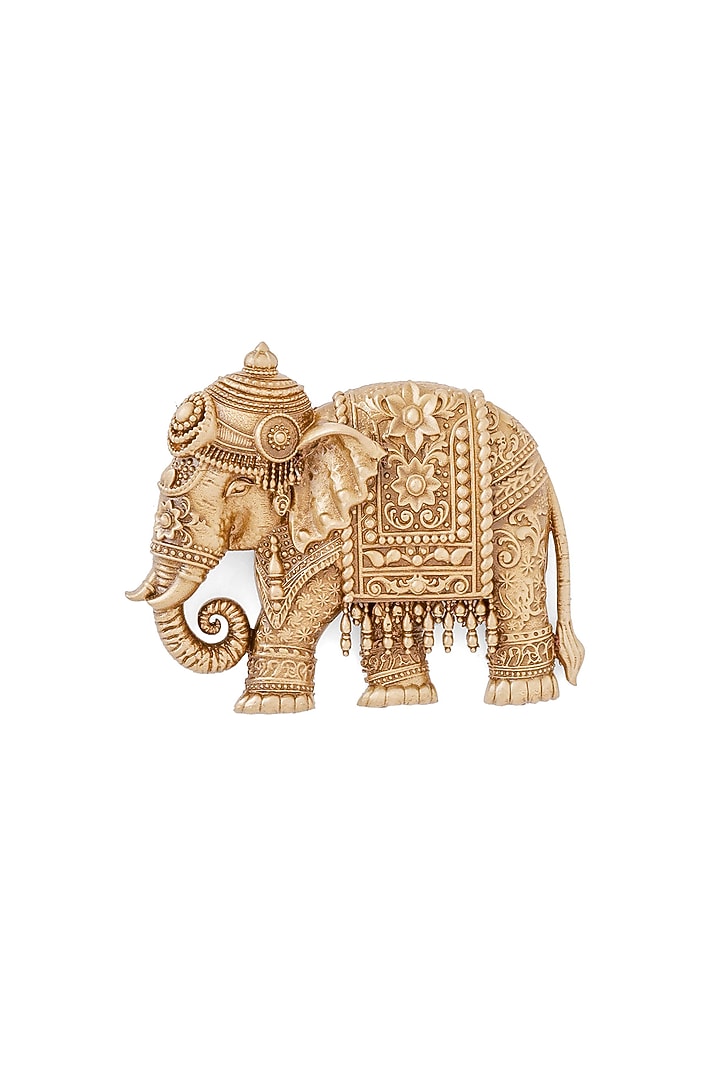 Oxidised Antique Gold Heritage Elephant Brooch by Cosa Nostraa at Pernia's Pop Up Shop