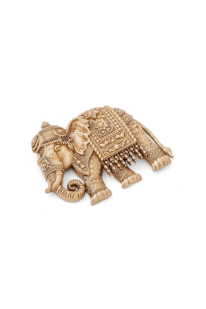 Oxidised Antique Gold Heritage Elephant Brooch by Cosa Nostraa at Pernia's Pop Up Shop