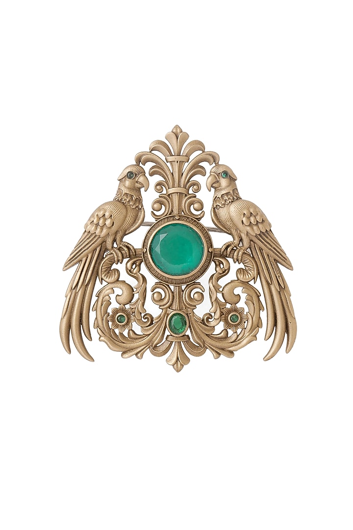 Oxidised Antique Gold Brass Brooch by Cosa Nostraa at Pernia's Pop Up Shop