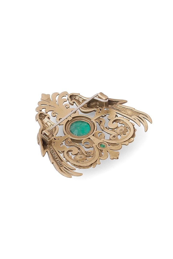 Oxidised Antique Gold Brass Brooch by Cosa Nostraa at Pernia's Pop Up Shop
