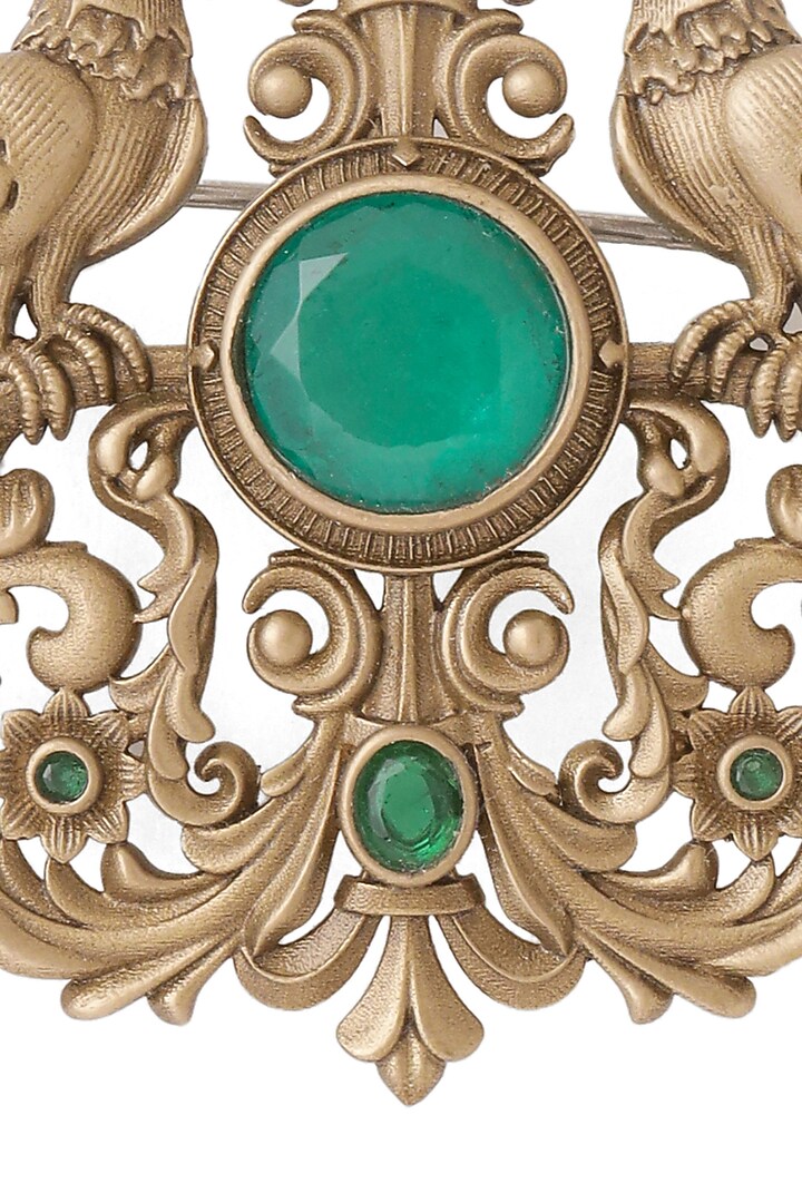 Oxidised Antique Gold Brass Brooch by Cosa Nostraa at Pernia's Pop Up Shop