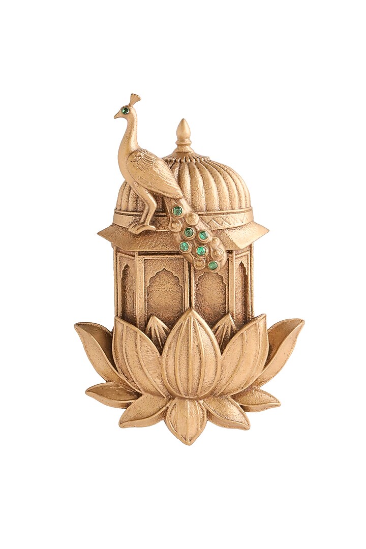 Oxidised Antique Gold Finish Brass Brooch by Cosa Nostraa at Pernia's Pop Up Shop
