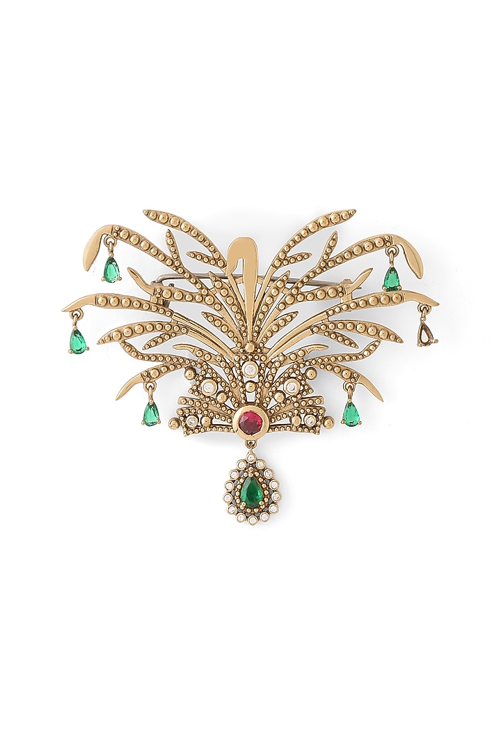Oxidised Antique Gold Brass Brooch by Cosa Nostraa at Pernia's Pop Up Shop