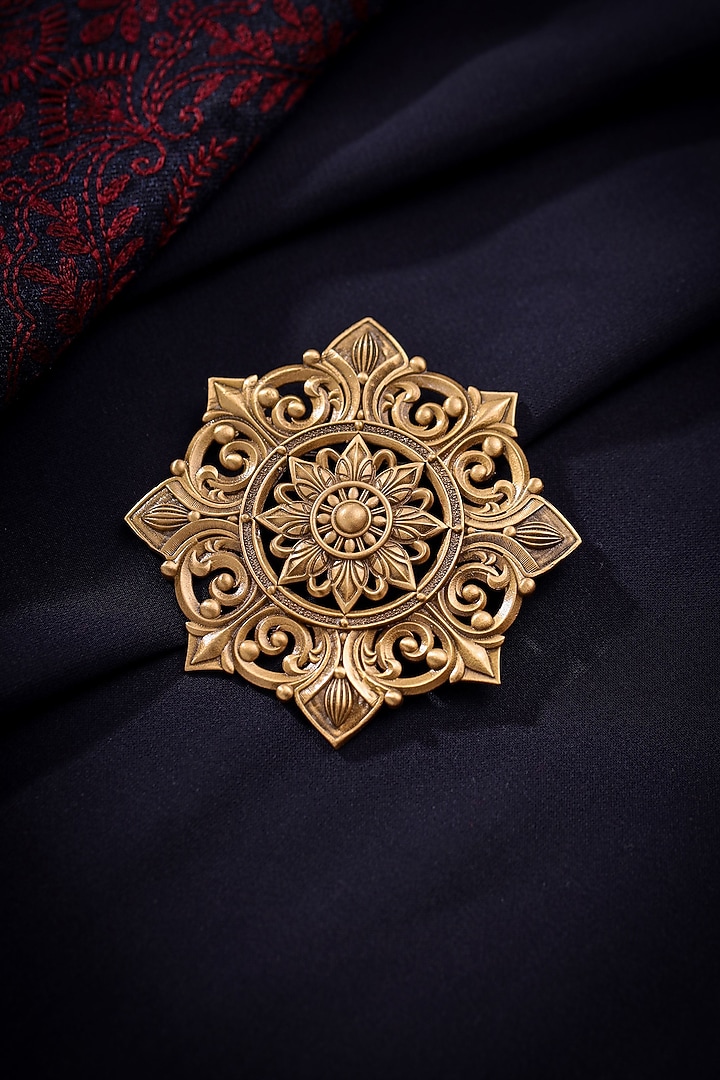 Oxidised Antique Gold Brass Brooch by Cosa Nostraa at Pernia's Pop Up Shop