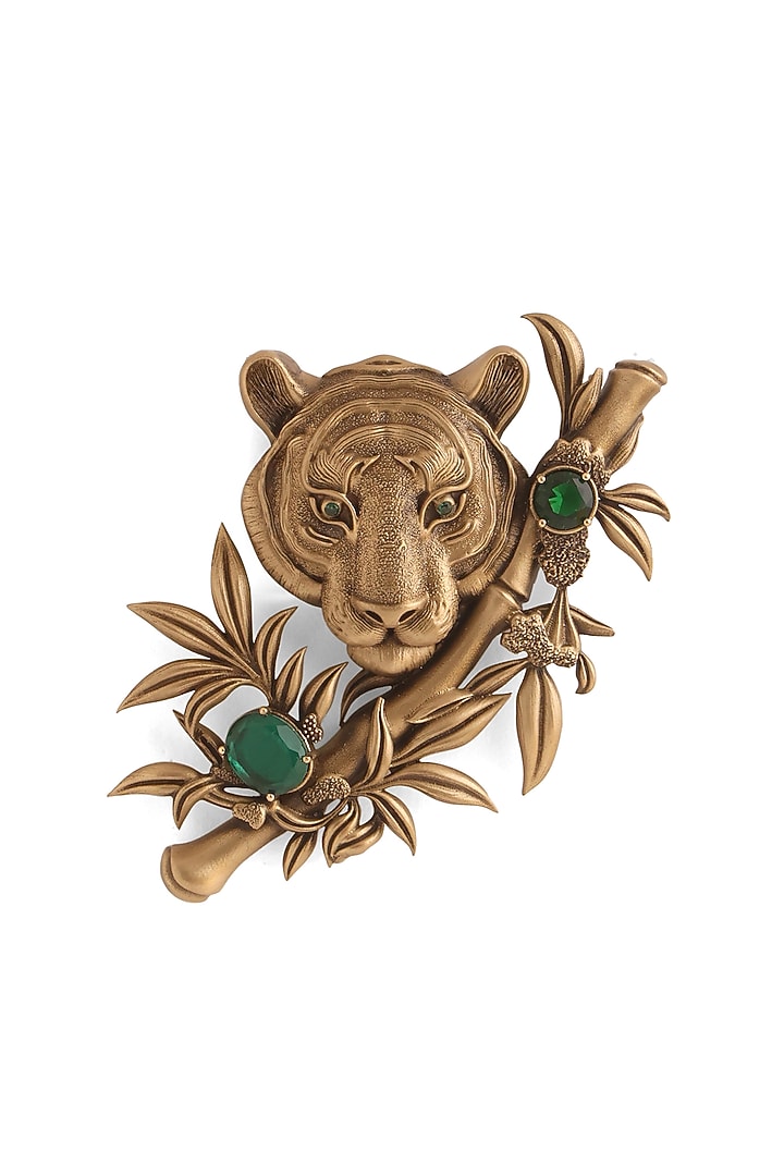 Oxidised Antique Gold Brass Brooch by Cosa Nostraa at Pernia's Pop Up Shop