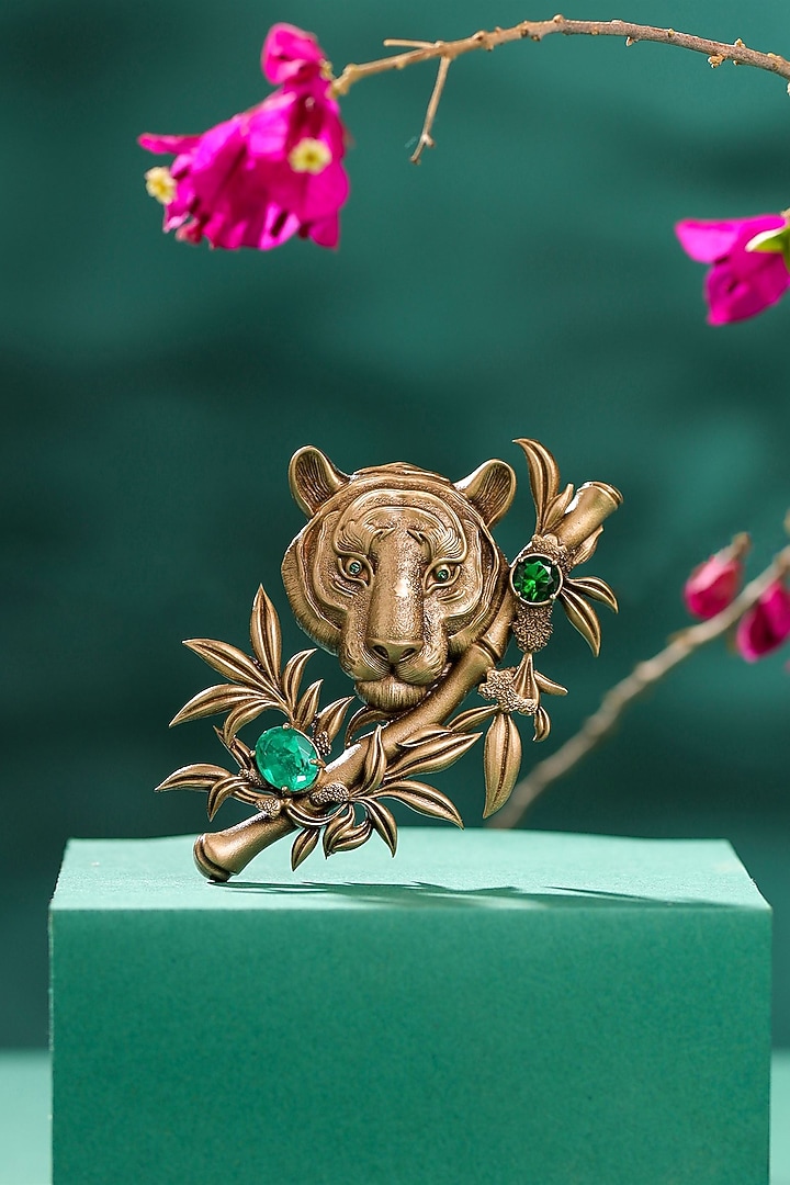 Oxidised Antique Gold Brass Brooch by Cosa Nostraa at Pernia's Pop Up Shop