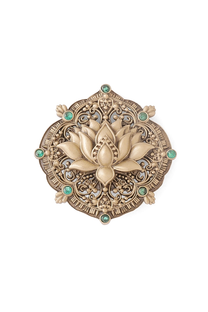 Oxidised Antique Gold Brass Brooch by Cosa Nostraa at Pernia's Pop Up Shop