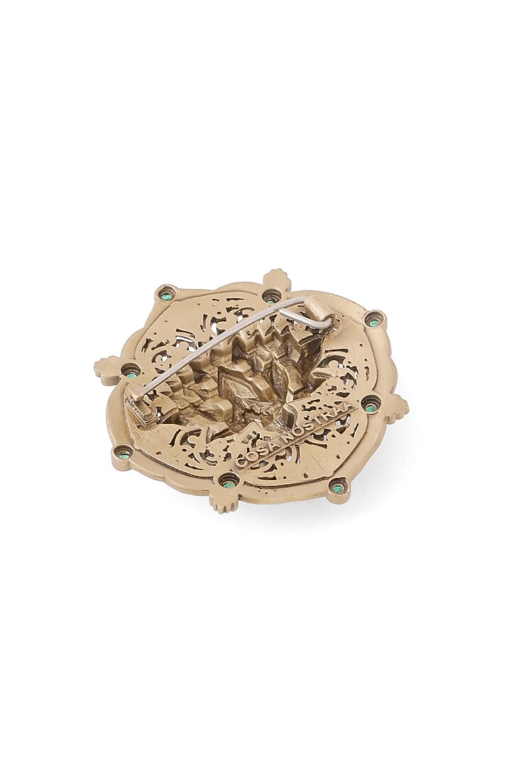 Oxidised Antique Gold Brass Brooch by Cosa Nostraa at Pernia's Pop Up Shop