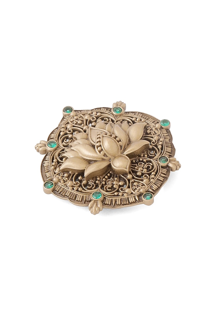 Oxidised Antique Gold Brass Brooch by Cosa Nostraa at Pernia's Pop Up Shop