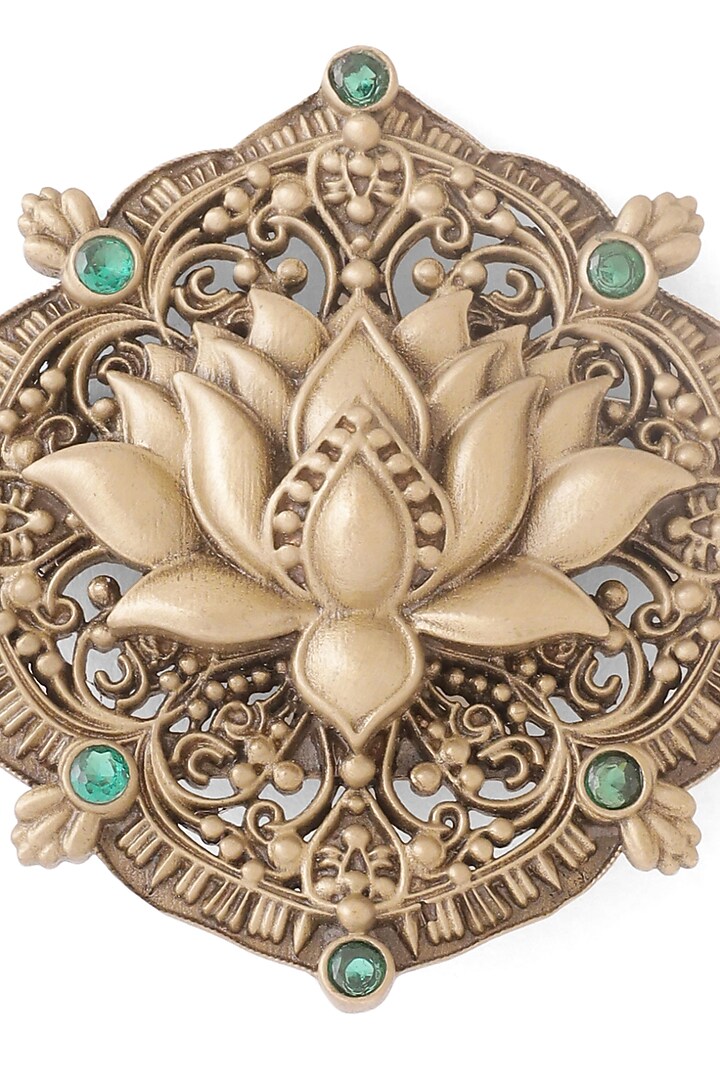 Oxidised Antique Gold Brass Brooch by Cosa Nostraa at Pernia's Pop Up Shop