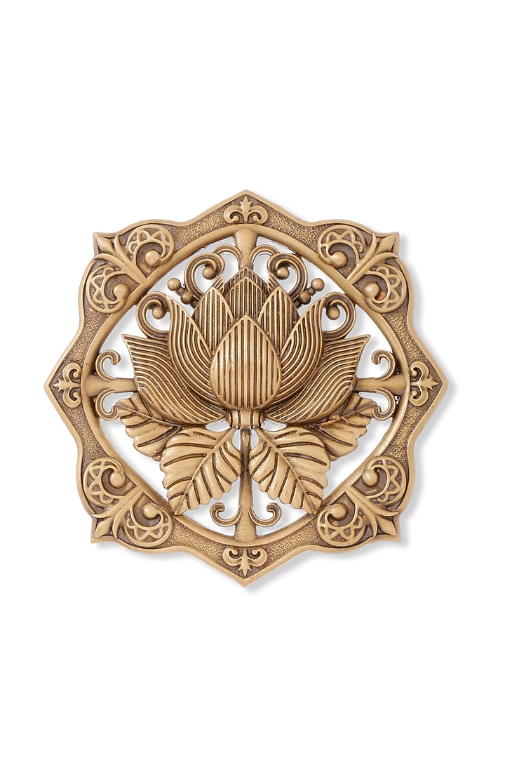 Oxidised Antique Gold Brass Brooch by Cosa Nostraa at Pernia's Pop Up Shop