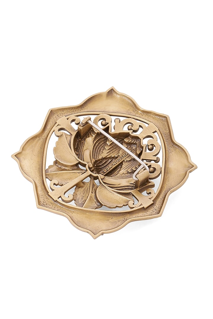 Oxidised Antique Gold Brass Brooch by Cosa Nostraa at Pernia's Pop Up Shop