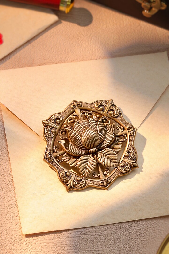 Oxidised Antique Gold Brass Brooch by Cosa Nostraa at Pernia's Pop Up Shop