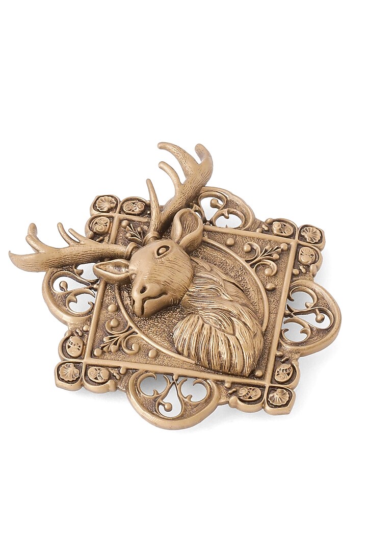 Oxidised Antique Gold Brass Brooch by Cosa Nostraa at Pernia's Pop Up Shop
