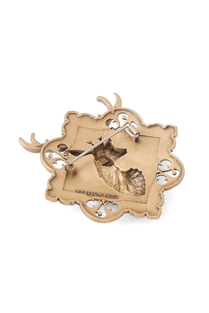 Oxidised Antique Gold Brass Brooch by Cosa Nostraa at Pernia's Pop Up Shop