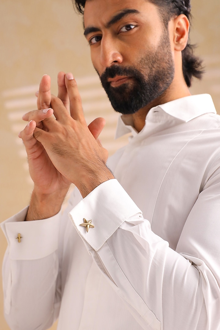 Oxidised Antique Gold Brass Cufflinks (Set of 2) by Cosa Nostraa at Pernia's Pop Up Shop