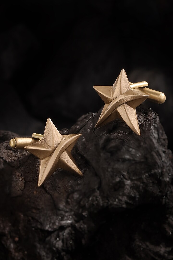 Oxidised Antique Gold Brass Cufflinks (Set of 2) by Cosa Nostraa at Pernia's Pop Up Shop