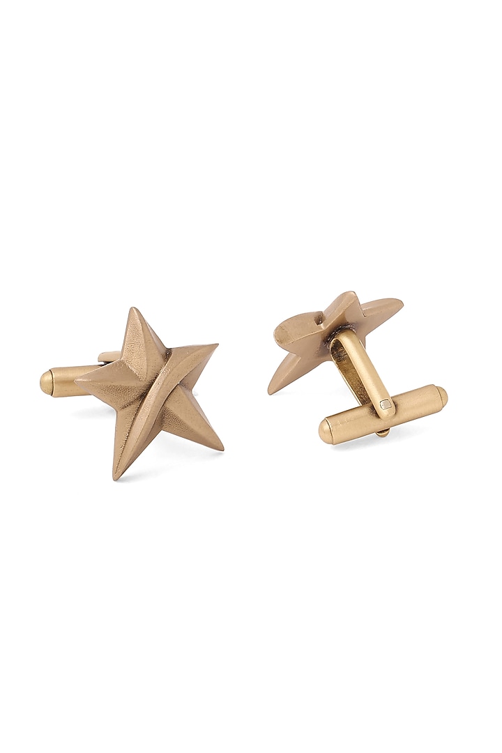 Oxidised Antique Gold Brass Cufflinks (Set of 2) by Cosa Nostraa at Pernia's Pop Up Shop