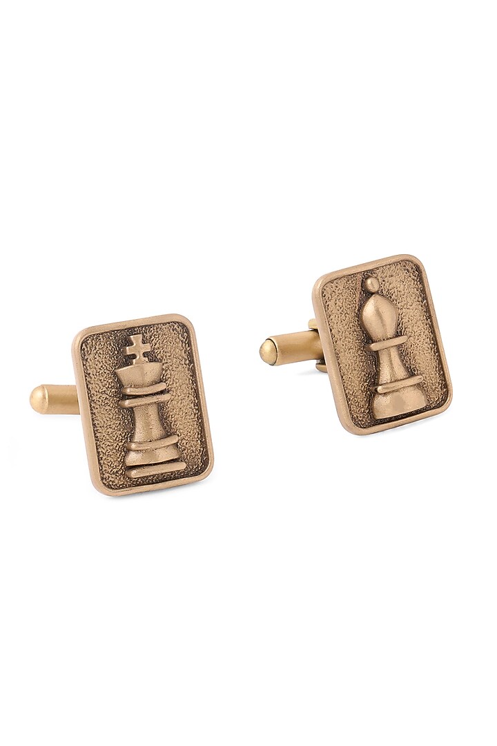 Oxidised Antique Gold Brass Cufflinks (Set of 2) by Cosa Nostraa at Pernia's Pop Up Shop