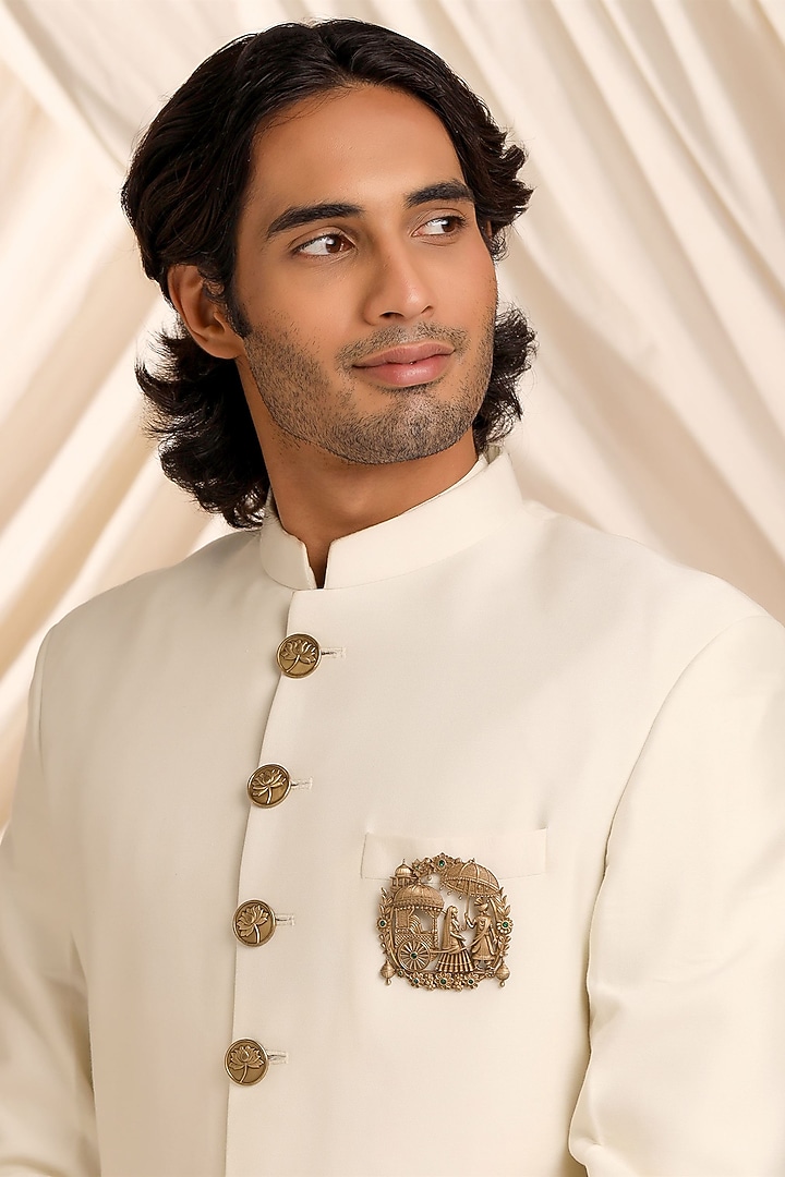 Oxidised Antique Gold Brass Brooch by Cosa Nostraa at Pernia's Pop Up Shop