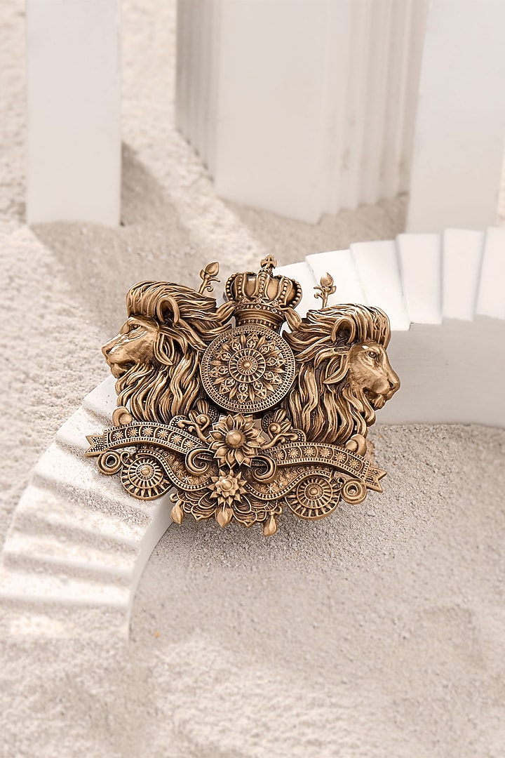 Oxidised Antique Gold Brass Brooch by Cosa Nostraa at Pernia's Pop Up Shop