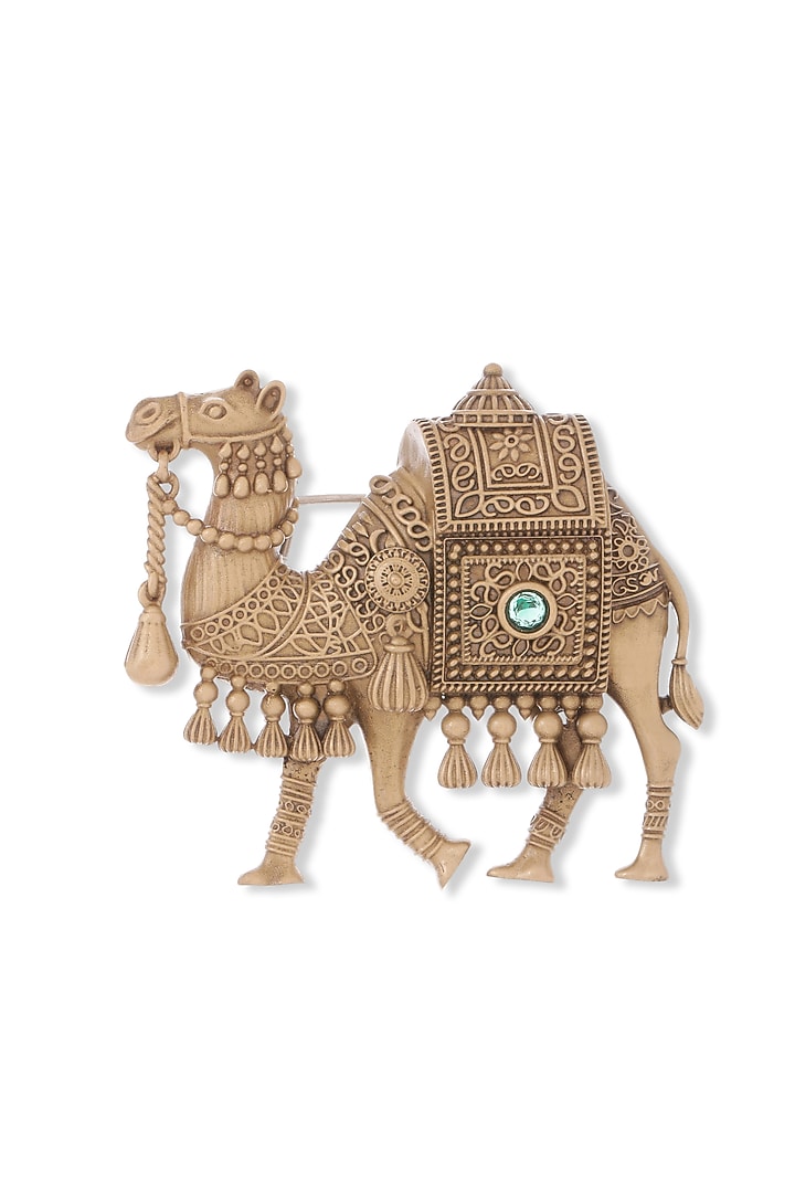 Oxidised Antique Gold Brass Brooch by Cosa Nostraa at Pernia's Pop Up Shop