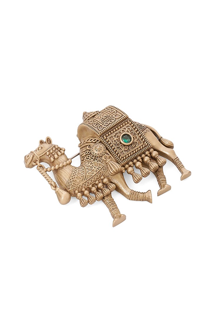 Oxidised Antique Gold Brass Brooch by Cosa Nostraa at Pernia's Pop Up Shop
