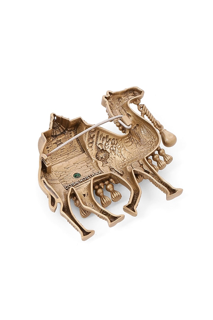 Oxidised Antique Gold Brass Brooch by Cosa Nostraa at Pernia's Pop Up Shop