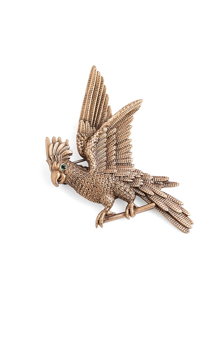 Oxidised Antique Gold Finish Brass Brooch by Cosa Nostraa at Pernia's Pop Up Shop