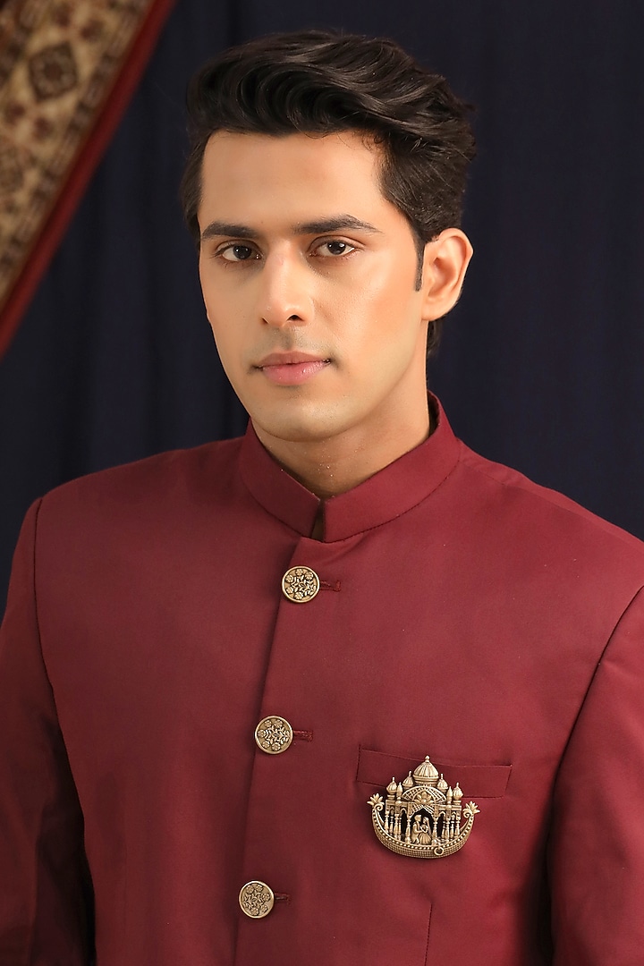 Oxidised Antique Gold Brass Brooch by Cosa Nostraa at Pernia's Pop Up Shop