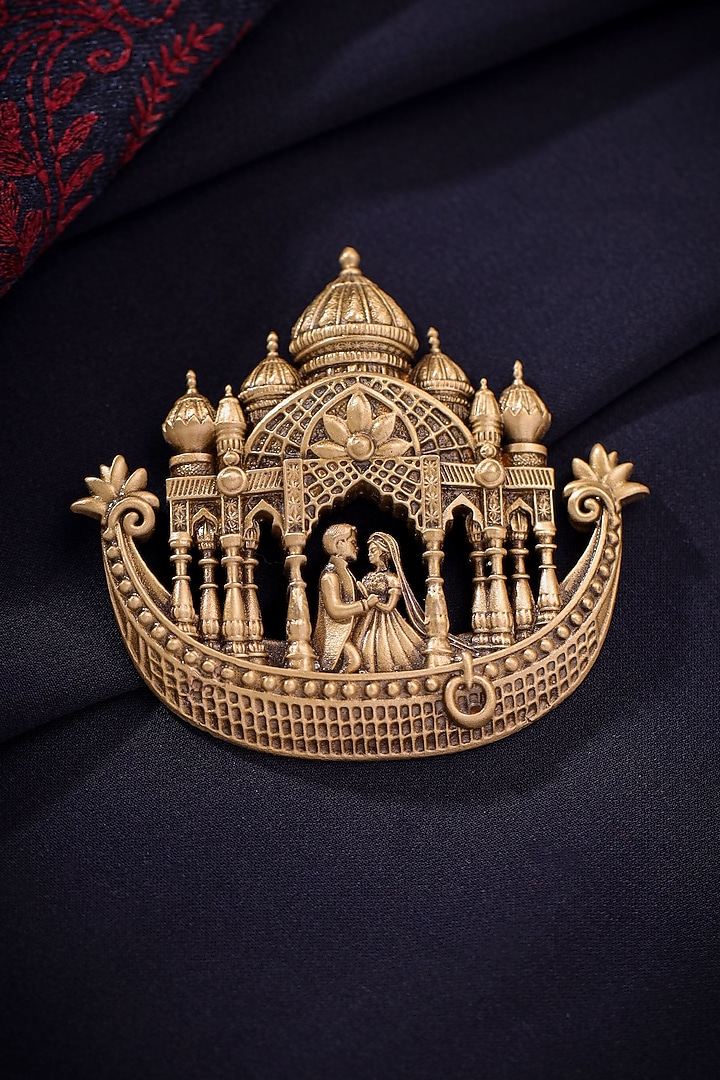 Oxidised Antique Gold Brass Brooch by Cosa Nostraa at Pernia's Pop Up Shop