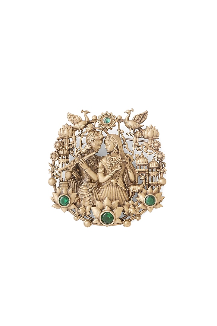 Oxidised Antique Gold Brass Brooch by Cosa Nostraa at Pernia's Pop Up Shop