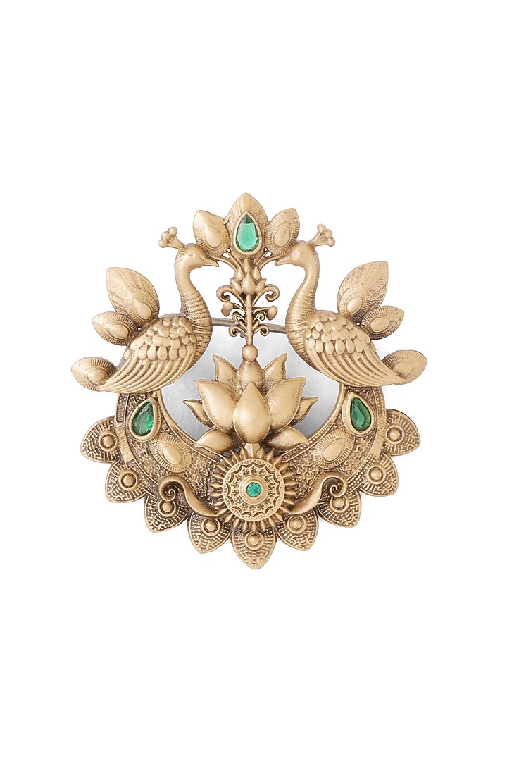 Oxidised Antique Gold Brass Brooch by Cosa Nostraa at Pernia's Pop Up Shop