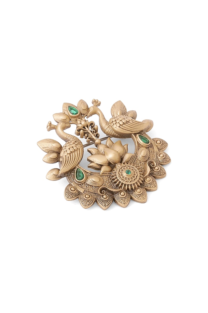 Oxidised Antique Gold Brass Brooch by Cosa Nostraa at Pernia's Pop Up Shop