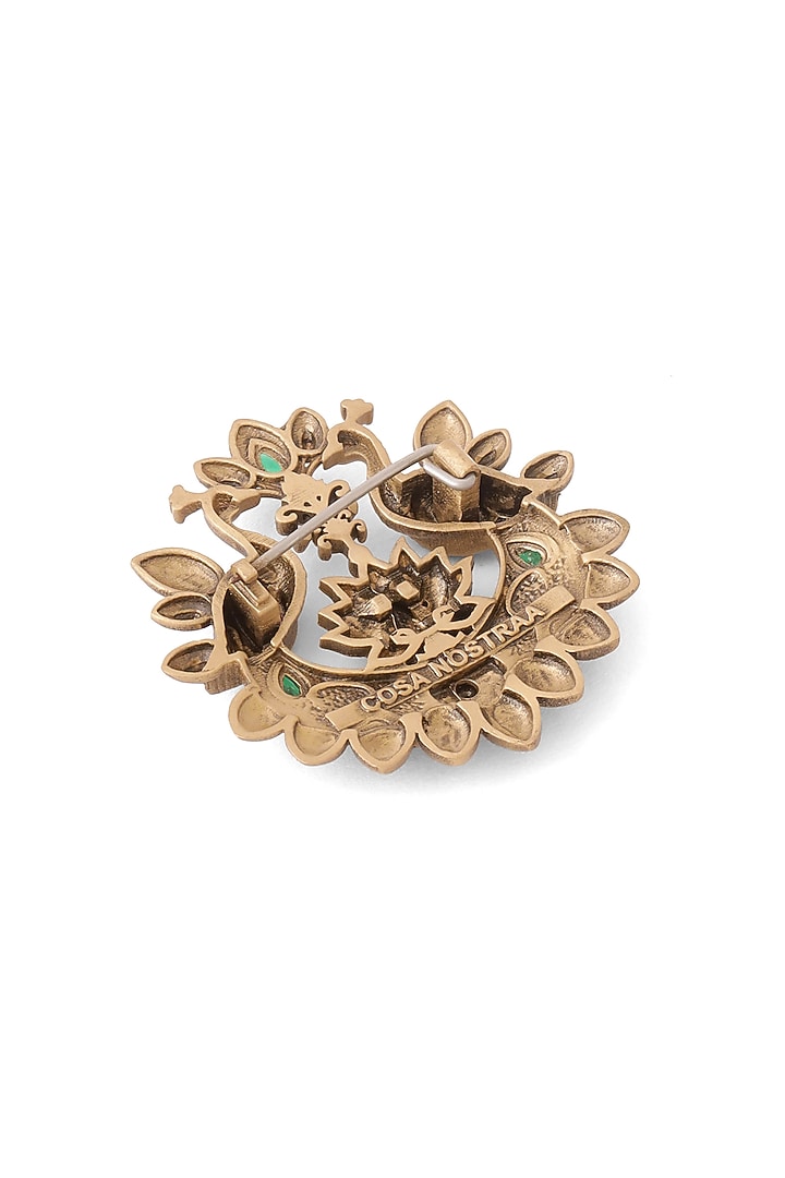 Oxidised Antique Gold Brass Brooch by Cosa Nostraa at Pernia's Pop Up Shop