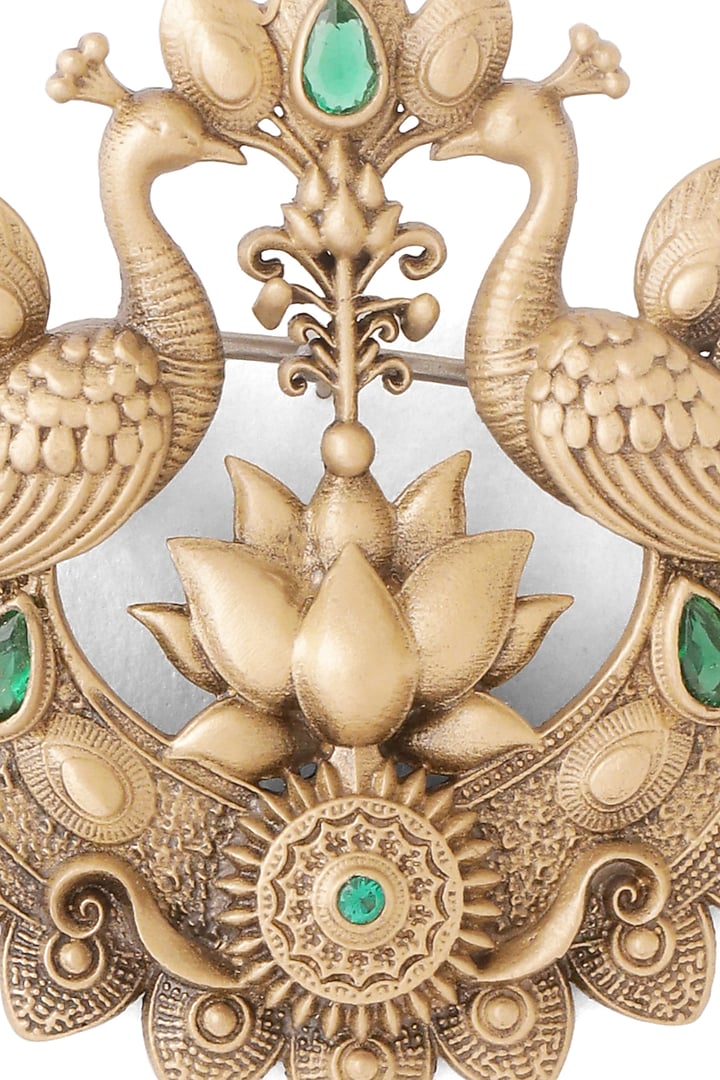 Oxidised Antique Gold Brass Brooch by Cosa Nostraa at Pernia's Pop Up Shop
