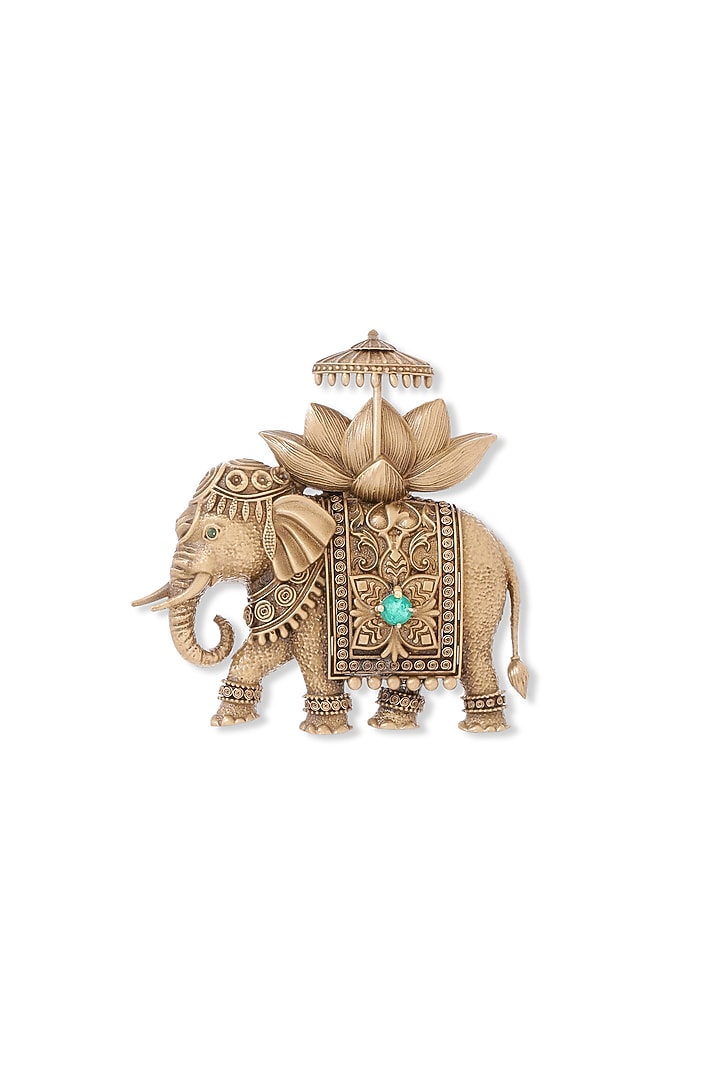 Oxidised Antique Gold Brass Brooch by Cosa Nostraa at Pernia's Pop Up Shop