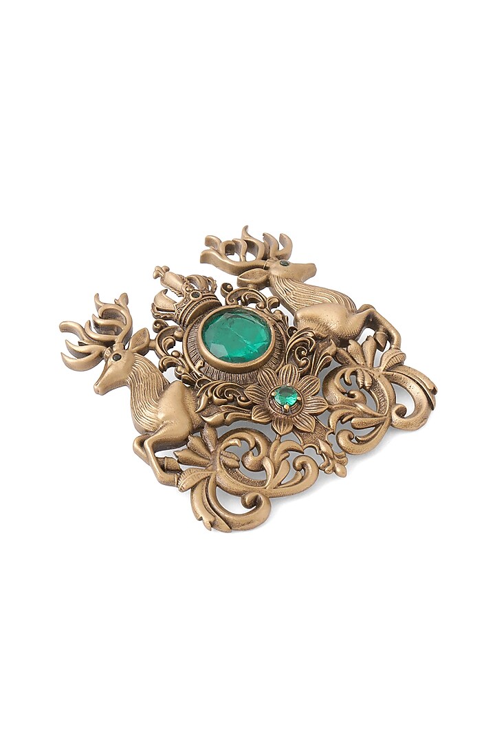 Oxidised Antique Gold Brass Brooch by Cosa Nostraa at Pernia's Pop Up Shop