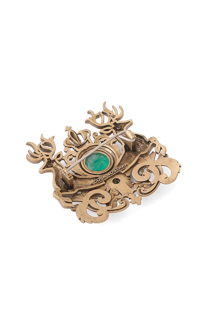 Oxidised Antique Gold Brass Brooch by Cosa Nostraa at Pernia's Pop Up Shop