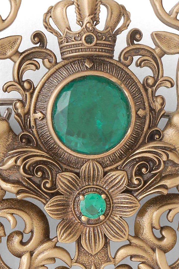 Oxidised Antique Gold Brass Brooch by Cosa Nostraa at Pernia's Pop Up Shop