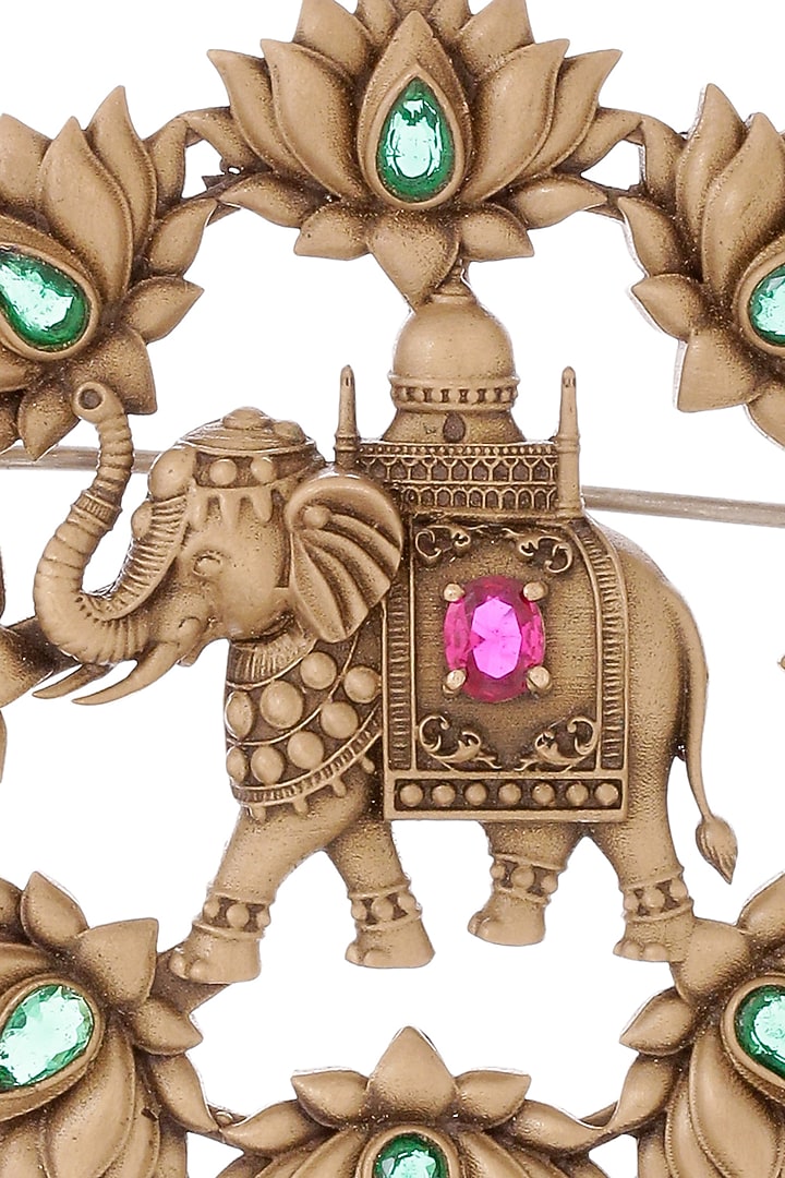 Oxidised Antique Gold Brass Brooch by Cosa Nostraa at Pernia's Pop Up Shop