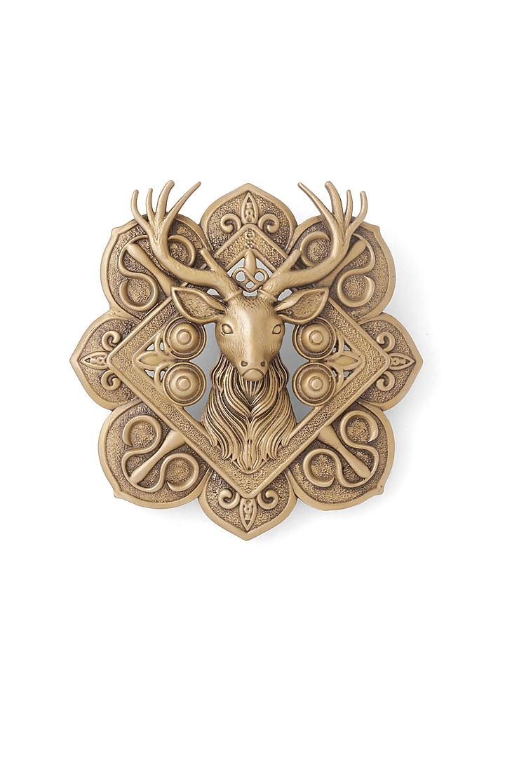 Oxidised Antique Gold Brass Brooch by Cosa Nostraa at Pernia's Pop Up Shop