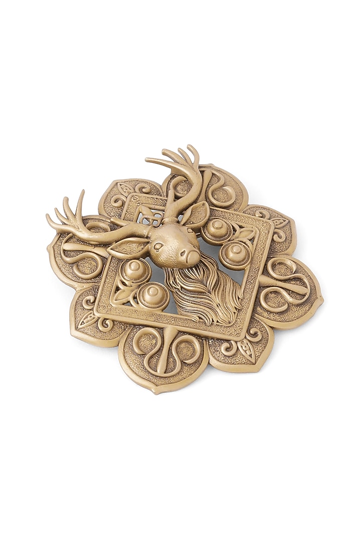 Oxidised Antique Gold Brass Brooch by Cosa Nostraa at Pernia's Pop Up Shop