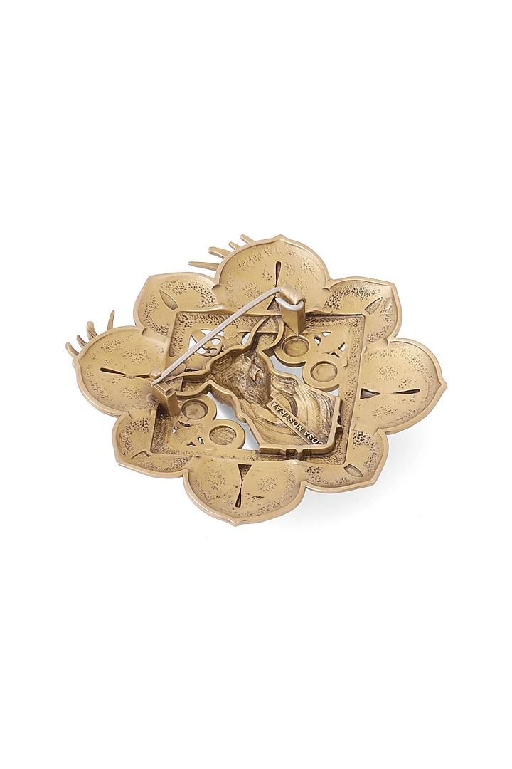 Oxidised Antique Gold Brass Brooch by Cosa Nostraa at Pernia's Pop Up Shop