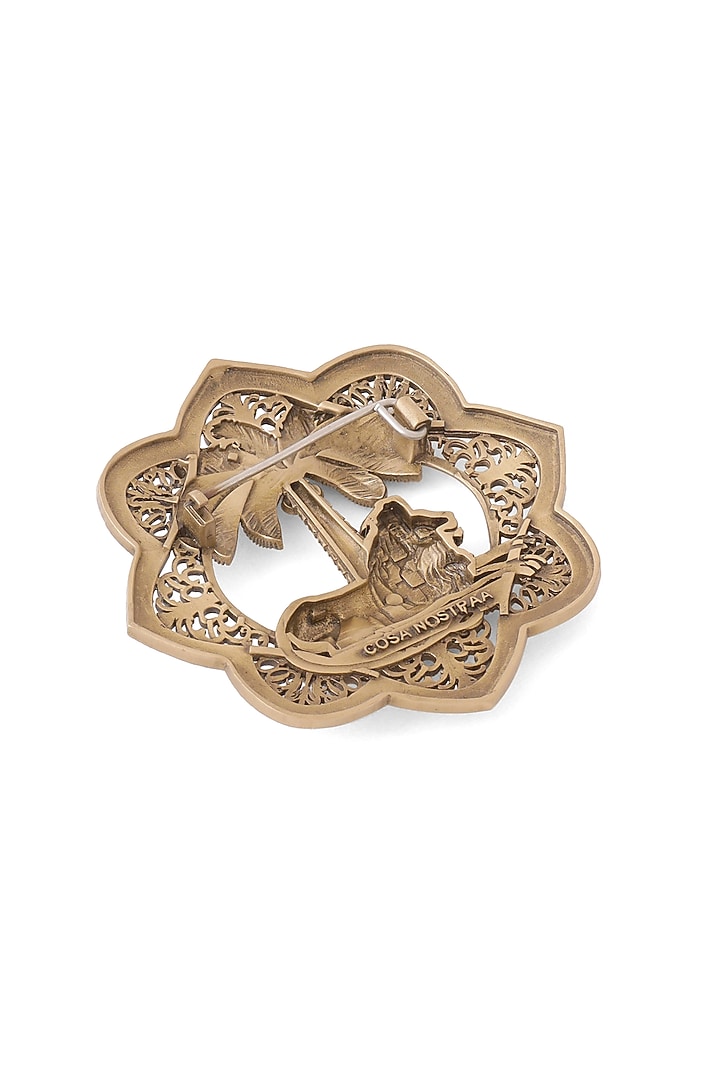 Oxidised Antique Gold Brass Brooch by Cosa Nostraa at Pernia's Pop Up Shop