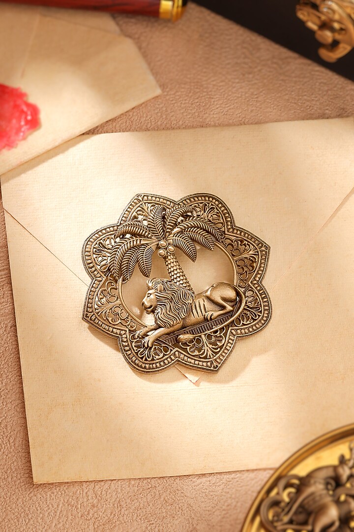 Oxidised Antique Gold Brass Brooch by Cosa Nostraa at Pernia's Pop Up Shop