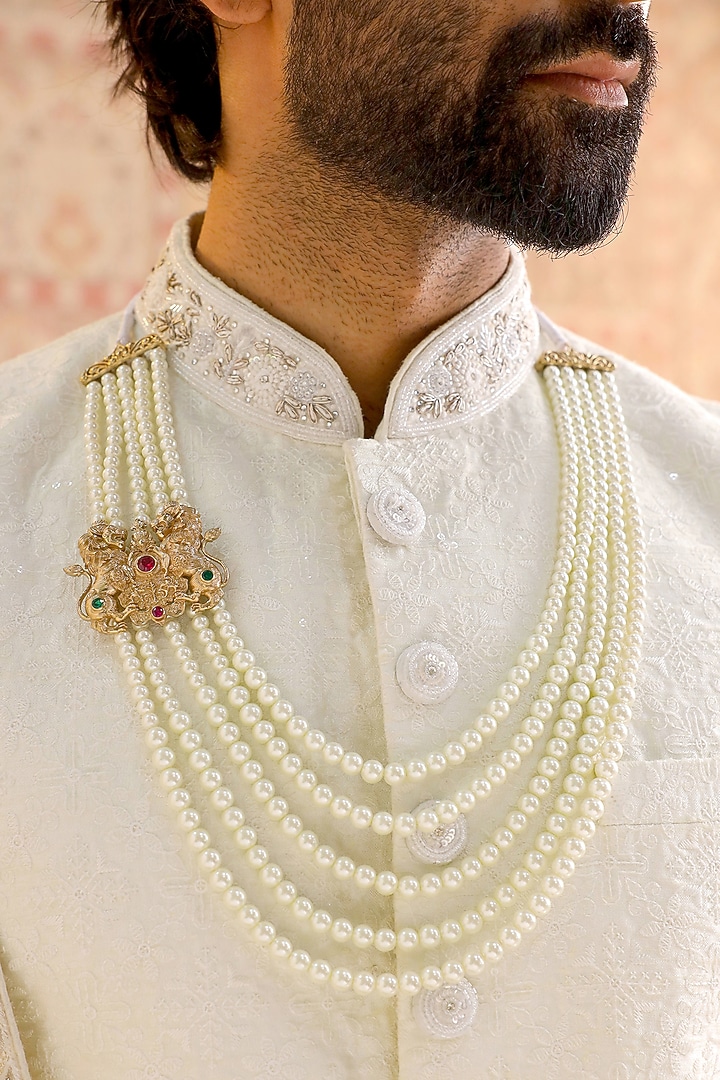 Oxidised Antique Gold Finish Brass Mala by Cosa Nostraa at Pernia's Pop Up Shop