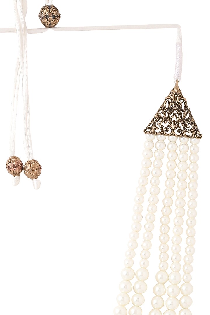 Oxidised Antique Gold Finish Brass Mala by Cosa Nostraa at Pernia's Pop Up Shop
