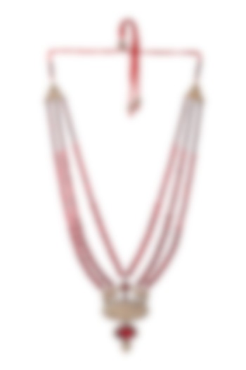 Red Beaded Layered Mala by Cosa Nostraa at Pernia's Pop Up Shop