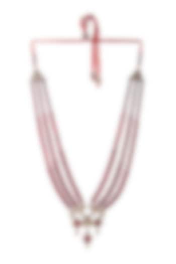 Red Beaded Layered Mala by Cosa Nostraa at Pernia's Pop Up Shop